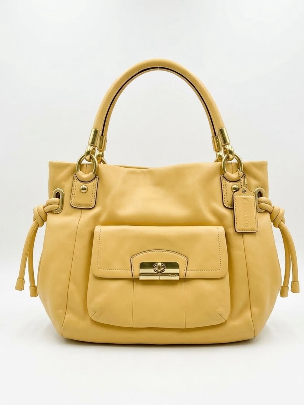 NWT Coach Kristin Yellow Leather Satchel Bag F22304